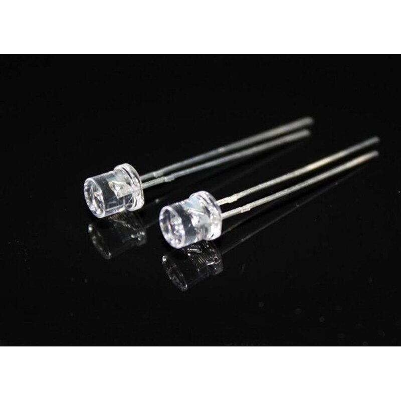 100Pcs 3Mm 5Mm Witte Platte Top Dip Led Diodes Super Heldere Groothoek Led Licht