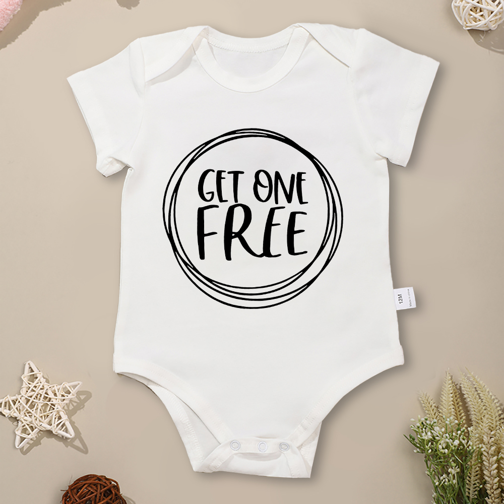 Tweeling Een Krijg Een Gratis Grappige Baby Meisjes Kleding Romper Mode Harajuku Peuter Body Bodysuits Katoen Zomer Baby Onesie: GRIJS / 4M