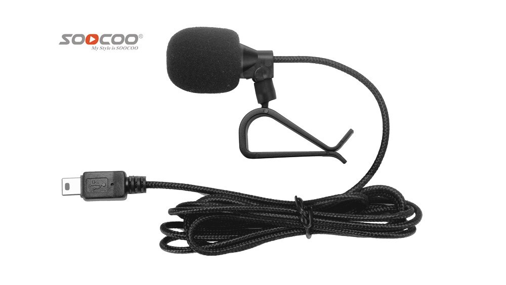 Soocoo accessoires uitgebreide microfoon microfoon met houderclip voor  s200 s80 s300 4k sport action camera's