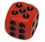 20 stk / sett 8 farger casino terningssett 16mm akryl / plast digital terning drikking terning gambling gjennomsiktig terning 6 sider poker terning: Rød med svart spiss