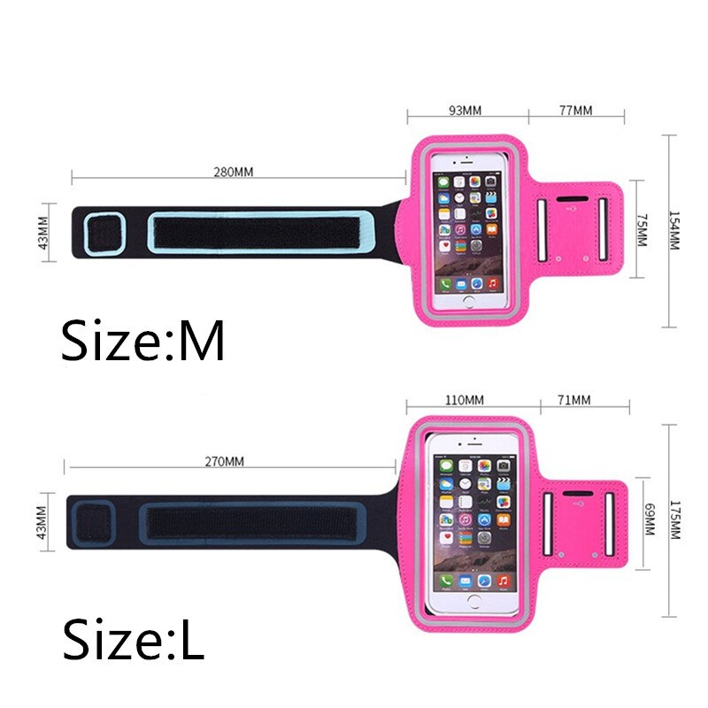 Universele outdoor sport telefoonhouder, armbandhoes voor samsung, sportschool hardloop telefoontas, armbandhoes voor iphone xs max voor samsung