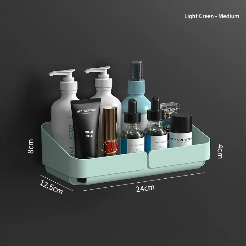 Zelfklevende Badkamer Plank Keuken Organizer Plastic Shampoo Rek Douche Plank Badkamer Accessoires Geen Boorplank: Bordeaux