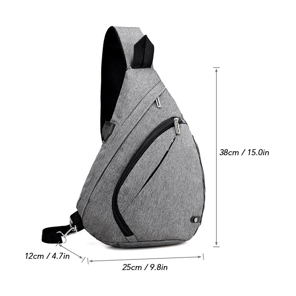 Men Sling Bag Backpack Crossbody Shoulder Bag Travel Daypack With USB Charging Port for Outdoor Hiking Climbing Cycling