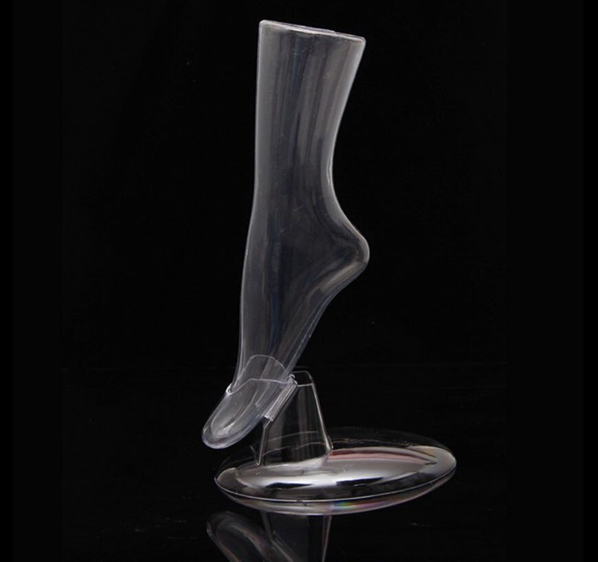Nova Unisex Transparente Pés Torso Manequim Socks Exibição Suporte De Plástico Oco