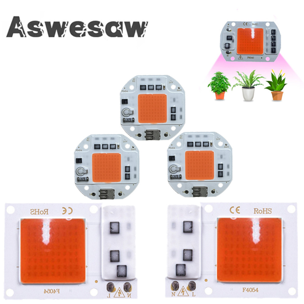 Chip de luz LED COB de espectro completo AC 220V 10W 20W 30W 50W-100W sin necesidad de controlador para el crecimiento de plántulas de flores iluminación de plantas