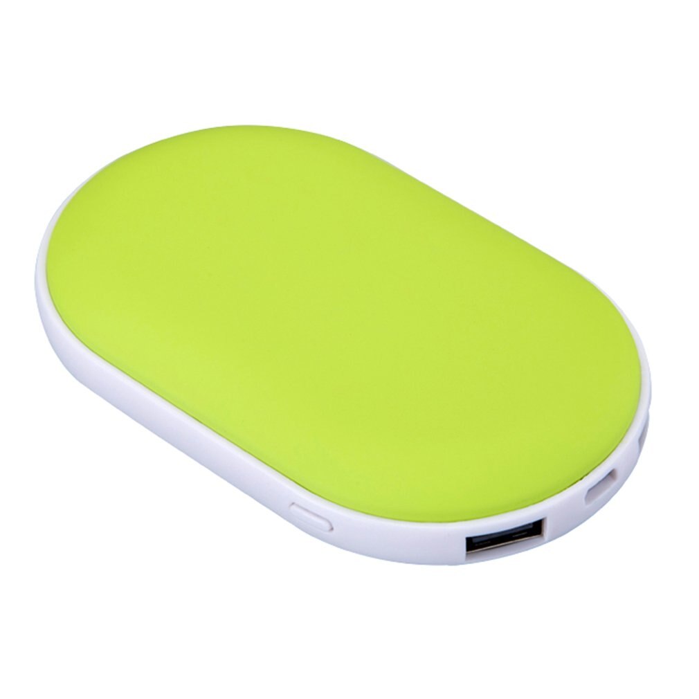 7800mah Cute USB Rechargeable Macaron Electric Hand Warmer Heater Travel Handy Long-Life Mini Pocket Warmer: green