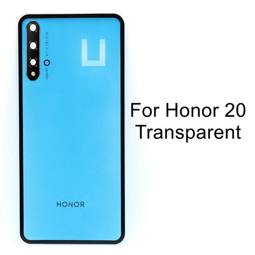 Per Huawei Honor 20 Della Copertura Posteriore Della Batteria Honor 20S 10i 20i del Pannello Di Vetro Posteriore del Portello Custodia Honor 20 pro Della Copertura Posteriore + Obiettivo Della Fotocamera: Honor 20 Transparent