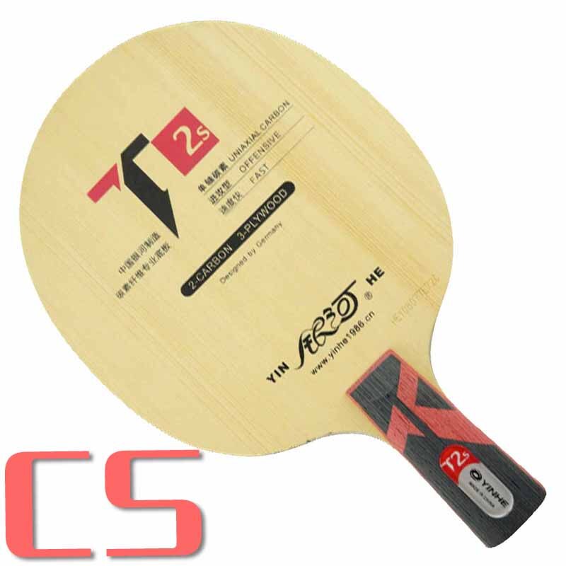 YINHE T2S Tafeltennis Blade (T-2S, 3 + 2 Hinoki Carbon, PRIMORAC CARBON Structuur) t2 Racket Ping Pong Bat Peddel Peddel: CS  short handle