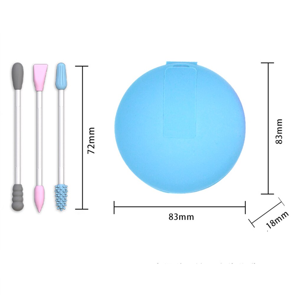 Silicone q-tip écouvillons ensemble coton-tige réutilisable nettoyage des oreilles Silicone lavable maquillage écouvillons bâtons doux Flexible maquillage outils Kit