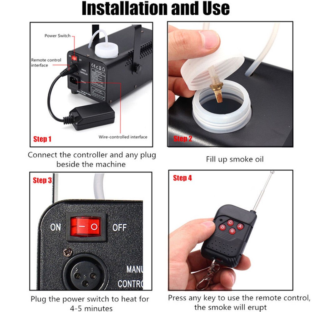 Aimkeeg 500W Drahtlose Steuerung LED Nebel Rauch Maschine Fernbedienung RGB Farbe Rauch Auswerfer LED Professionelle DJ Party Bühne Licht