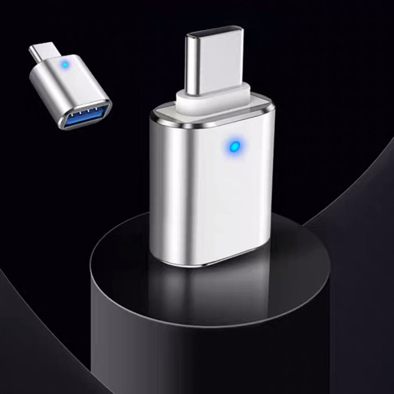 Type C Naar Usb 3.0 Otg Adapter USB-C Male Naar Usb Vrouwelijke Converter Voor Macbook Samsung S20 Xiaomi Huawei Usbc otg Connector Led