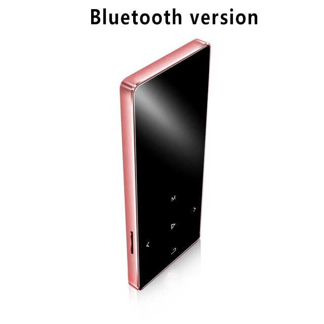 Mp3 Player Hifi Metal Portable Bluetooth Music Walkman with Fm Radio Recording Built-in Speaker Touch Key 1.8 Inch Tft Screen: rose gold-BT / 16GB