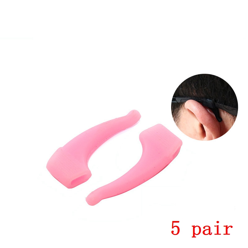 ZRHUA 5 Pair Eyeglass Anti-slip Earmuffs Silicone Holder Spectacle Glasses Eyewear Accessories Glasses Anti-slip Ear Hooks: pink