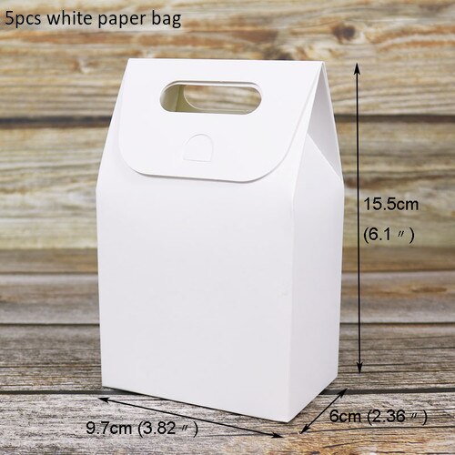 5 st vintage box påse med blomhantverk godis kaklådor skrivbord förvaring papperslåda brevpappershållare för kontorsskola: Vit blank