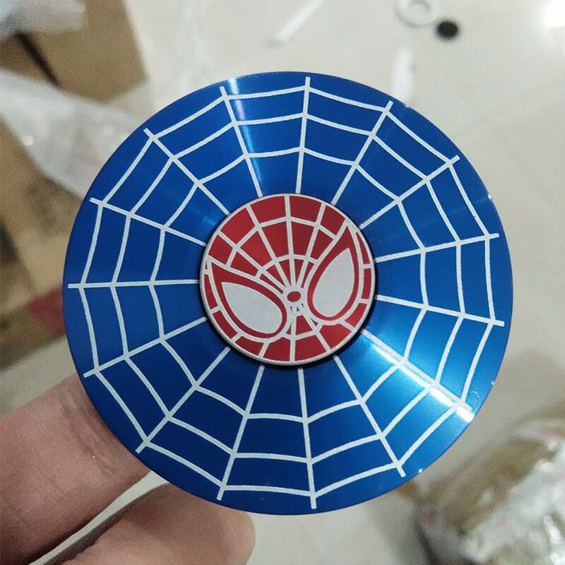 Captain America Fingertip Gyro Shield Alloy Spinner Decompression Toy Fidget Spinner Hobbies for Adults Stress Relief: Spider Man Blue