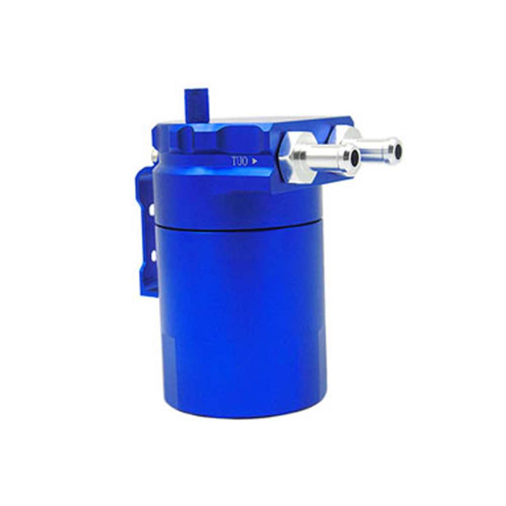 Universal 300ml Aluminum Baffled Car Oil Catch Tank Can Reservoir Oil Catch Tank Cans: Blue
