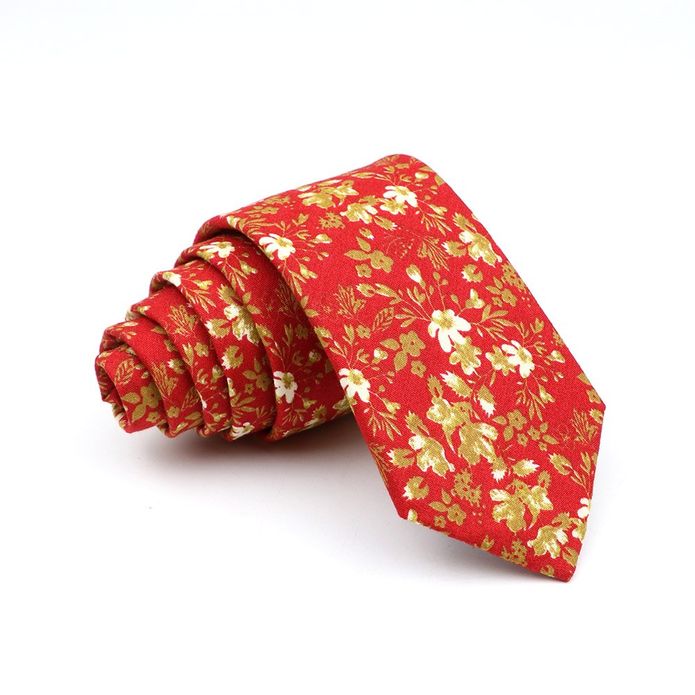 Cravate slim en coton pour hommes, , décontracté, pour costume de mariage, rose, bleu, jaune, imprimé Floral,