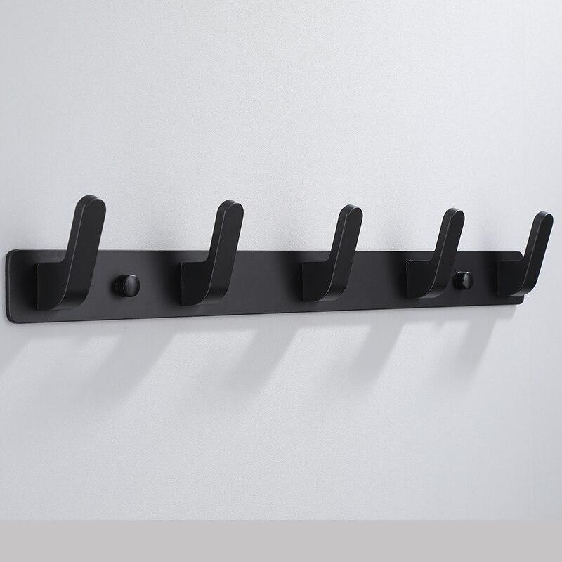 Baño fila gancho negro pegamento pasta de pared dormitorio ganchos sin tornillos de instalación de oro del baño toalla gancho
