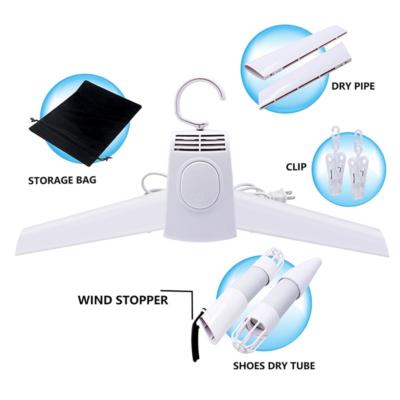 Tendedero eléctrico para ropa, 1 Uds., secador de ropa portátil inteligente para colgar en el exterior, Mini calefactor plegable disponible para zapatos y ropa