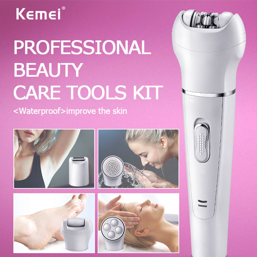 Kemei – épilateur électrique multifonction 4 en 1 pour femmes, aisselles, visage, bikini, 5