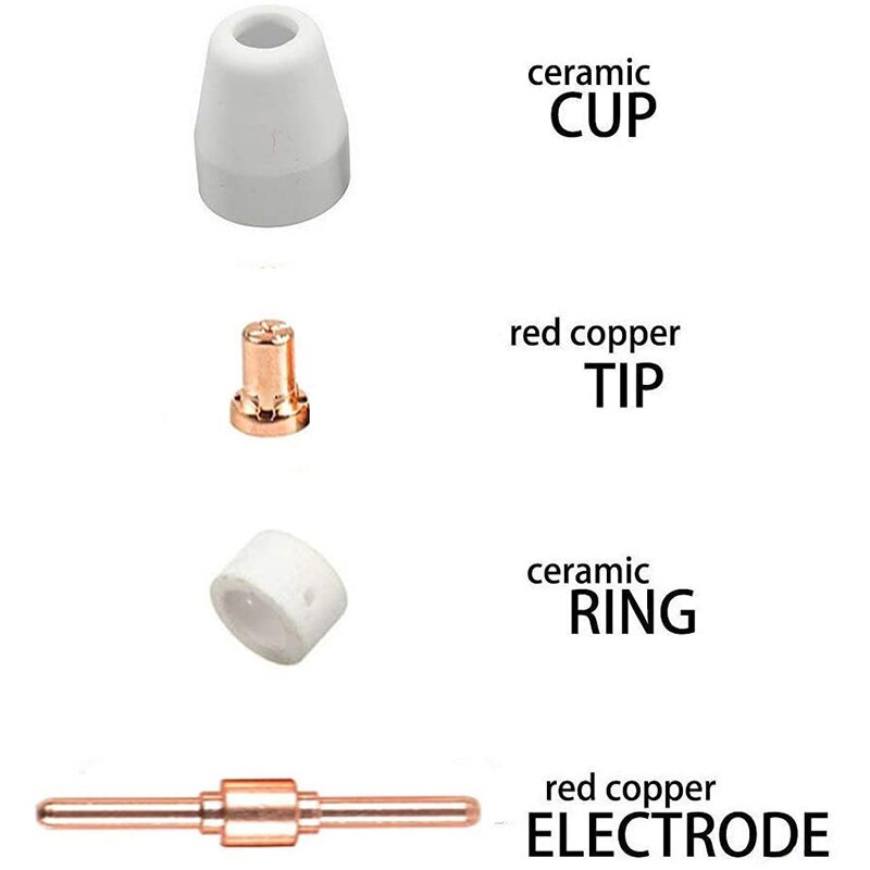 PT31 Plasma Cutter Torch Head Body Cutting 40PCS Consumables Accessory Fit for CUT50D CUT-50 CT-312 CUT40