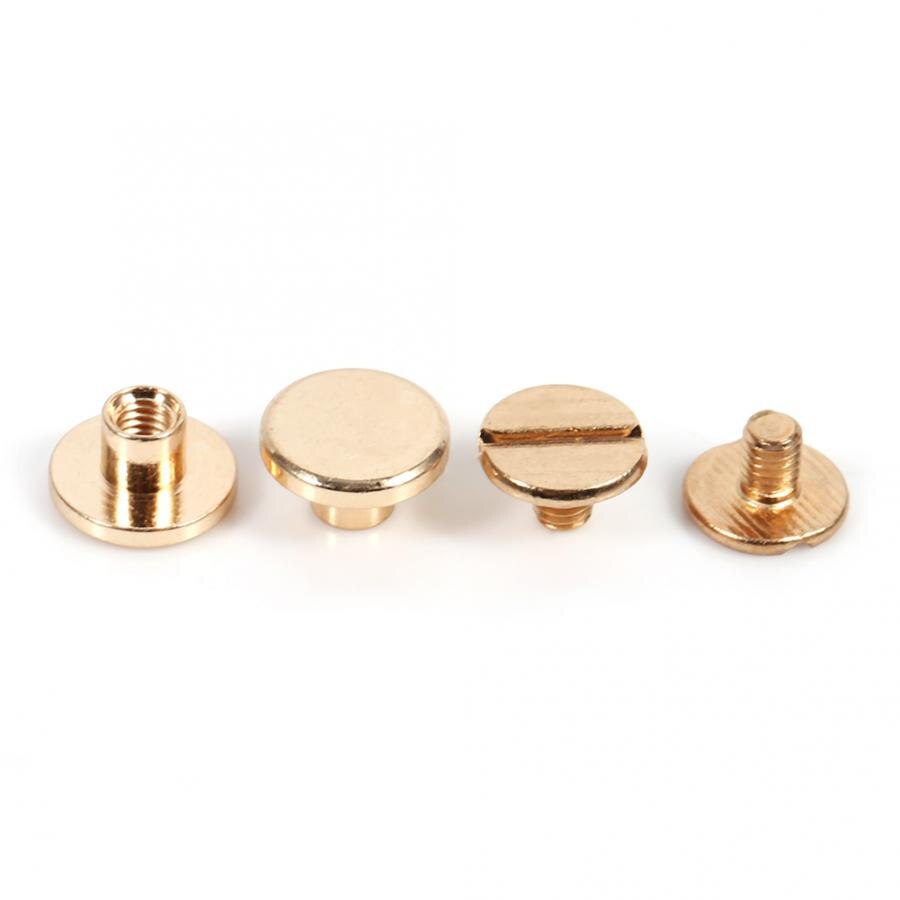 10 Sets 5/6. 5/8 Mm Screwback Knop Stud Schroef Massief Messing Knop Stud Schroef Nagel Screwback Voor Leer Klinknagel Riem Kleding schoenen