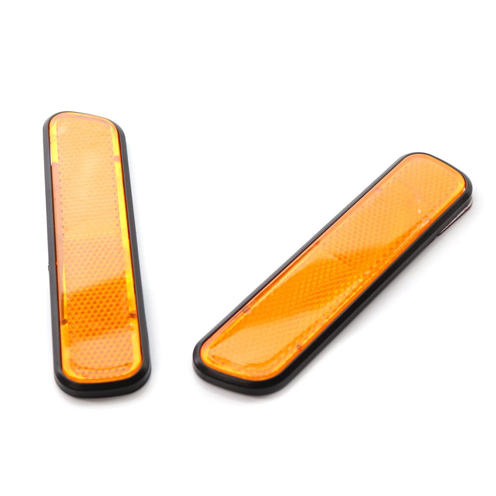 2Pcs Universal Car Reflective Warning Strip Tape Bumper Truck Safety Reflector Car Sticker Decal: YELLOW