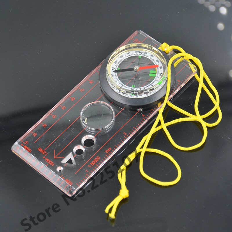 HSEAYM Drawing Scale Compass Folding Map Ruler Survival Tool Car Camping Hiking Pointing Guide Portable Handheld Compass