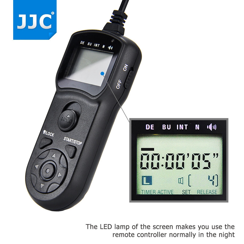JJC Intervalometer Timer Remote Control Controller Shutter Release for Canon EOS R5 R6 850D 750D 700D 90D 80D 70D 5D Mark II III