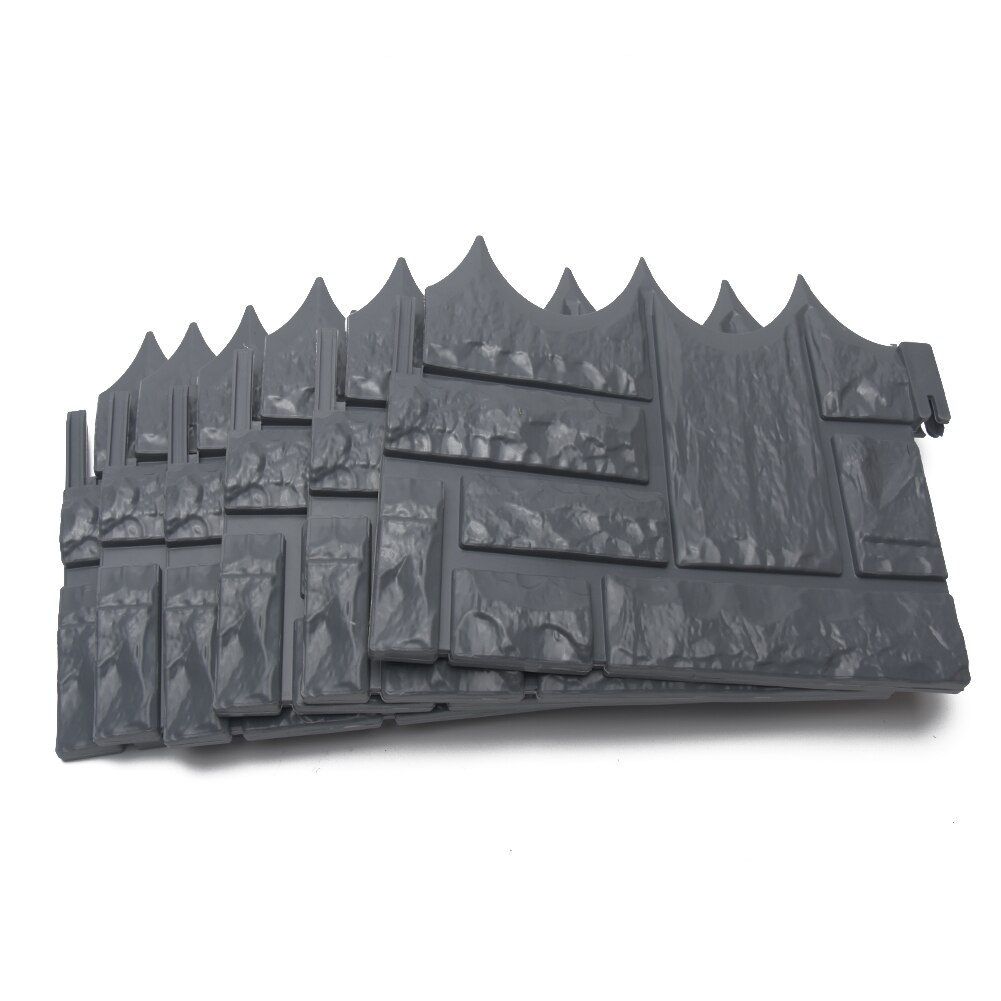6pcs Decoration Path Edging DIY Brick Wall Home Liner Landscape Lawn Fence Set Accessories Grey Plant Border Easy Install Garden