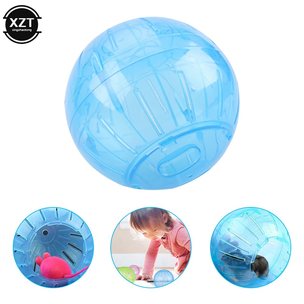 Plastic Pet Rodent Mice Jogging Ball Hamster Gerbil Rat Exercise Portable Funny Solid Hamster Running Balls Toys Accessory pink