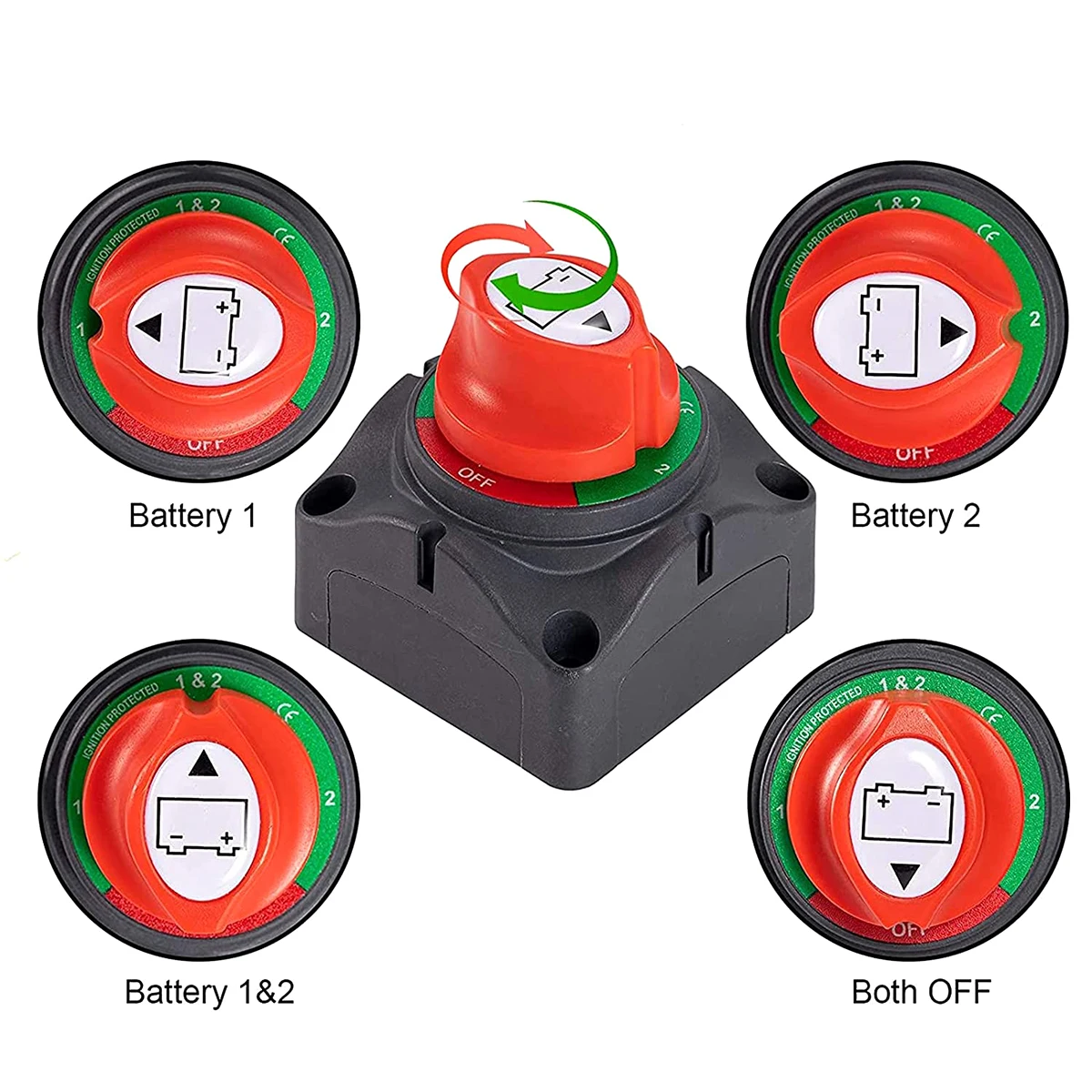Battery Switch 12V/24V/48V/60V Battery Disconnect Switch Power Cut Switch Disconnect Isolator with Mounting Bolts for Boat Truck