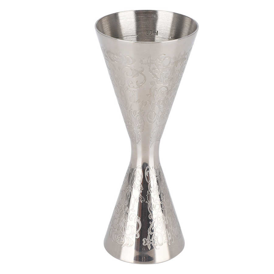 SchöNe Edelstahl Jigger mit Skala Trinken Wein Messbecher Cocktail Shaker Bar Messen Tasse Bar Zubehör 30ml 45ml