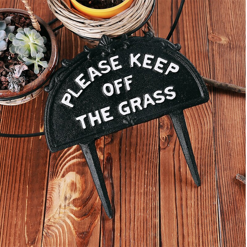 Garden Warning Sign 1PC Easy Mounting Plant Marker Ground Plug Plaque Cast Yard Sign Letters Farm Warning Sign