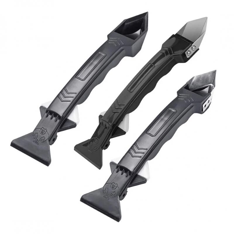 Raspador de silicona 5 en 1, removedor de pegamento, cuchillo de ángulo, espátula para hendiduras de belleza, Kit de rascador de lechada, herramienta de calafateo Coner multifunción