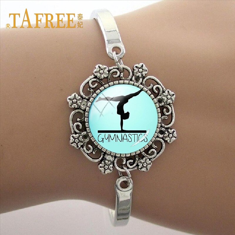 TAFREE Good bracelet Lace like gymnastics art photo Glass Dome Bracelet sport Charm Women's GY020: GY036