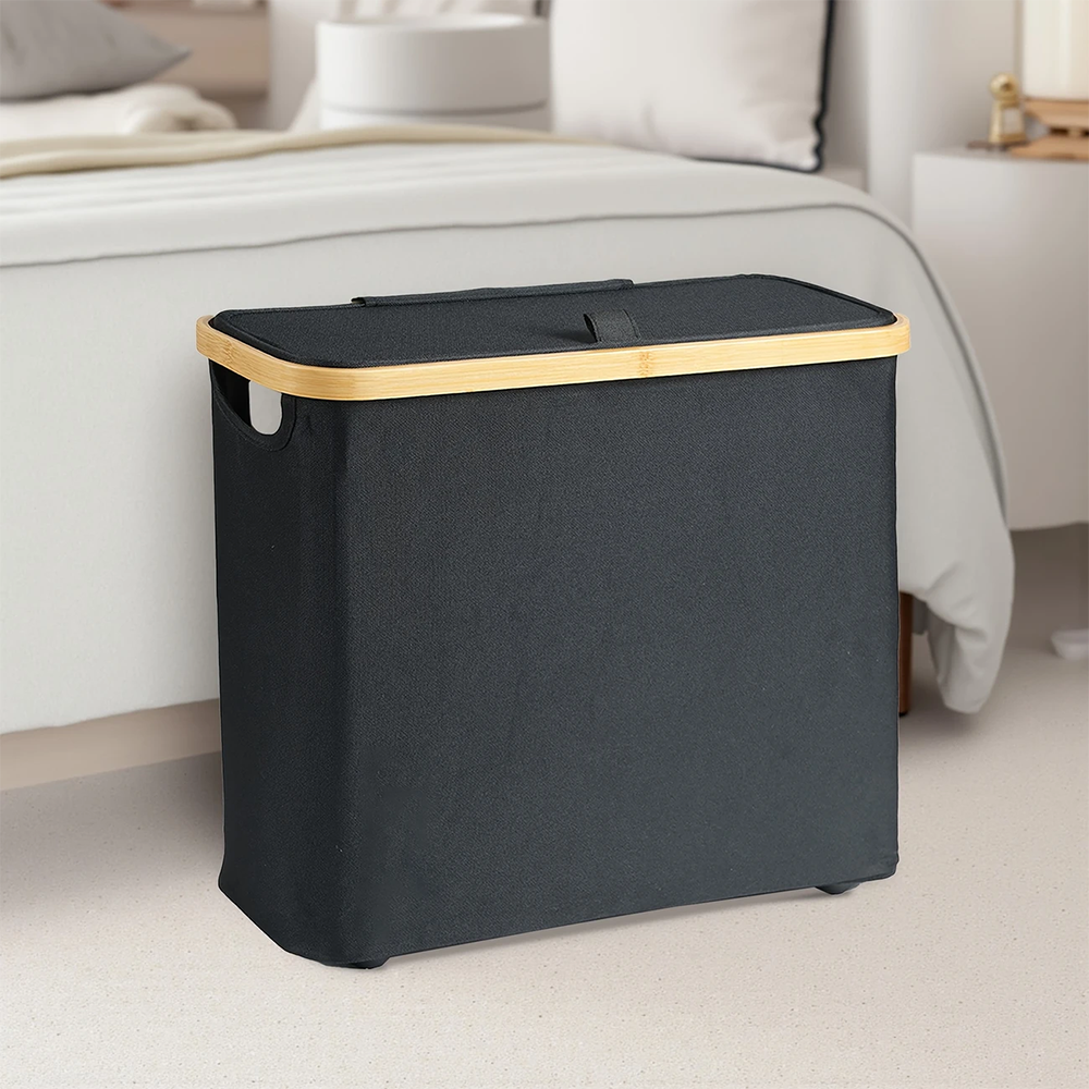 Almacenamiento de papel higiénico para baño, cesta para la colada, caja de almacenamiento de papel en rollo ultrafina para almacenar pañuelos y accesorios: Negro