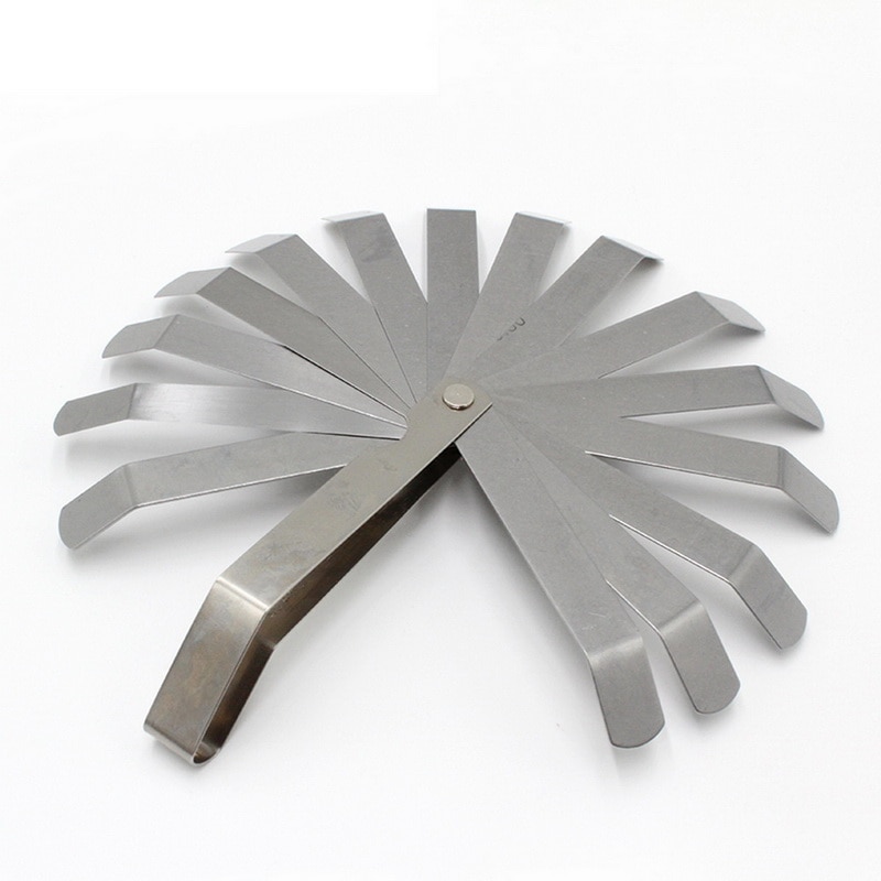 P20 Steel Feeler Gauge Measurement Tool with 16 Blades for Measuring Gap Width Thickness