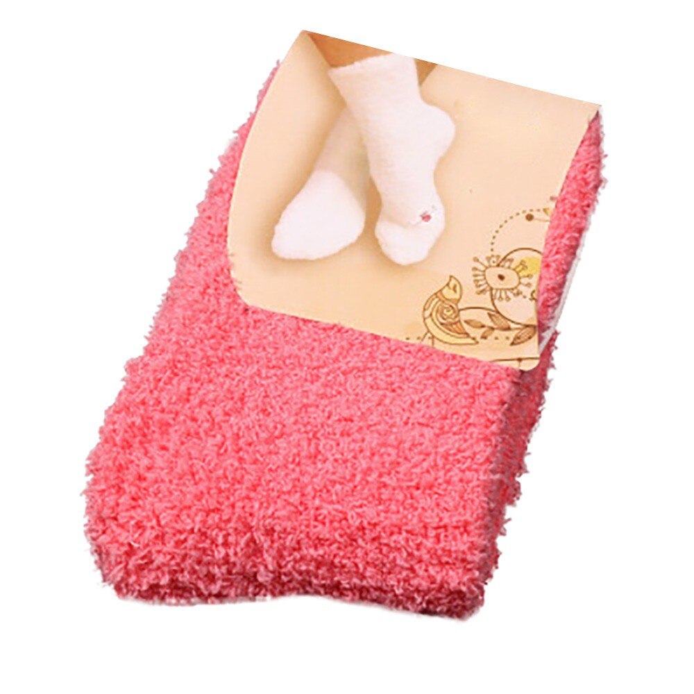 Home Women Girls Soft Bed Floor Socks Warm Winter Pure Color Fluffy Socks Floor Carpet Solid Color Женские Носки: WR