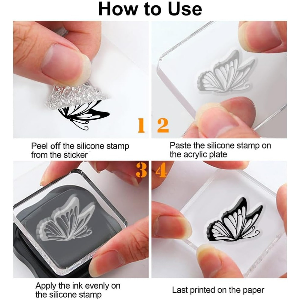 Magnoliablomma genomskinlig stämpel blommor silikonstämpel fjäril genomskinliga gummistämplar sigillstämplar för gör-det-själv korttillverkning dekor