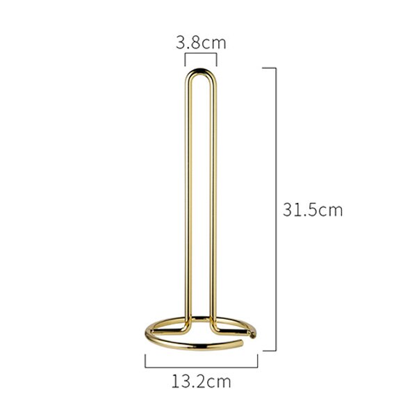 Paper Towel Holder Stainless Steel Standing Tissue Stand Rose Gold Kitchen Bathroom Napkins Rack Home Table Accessories: golden