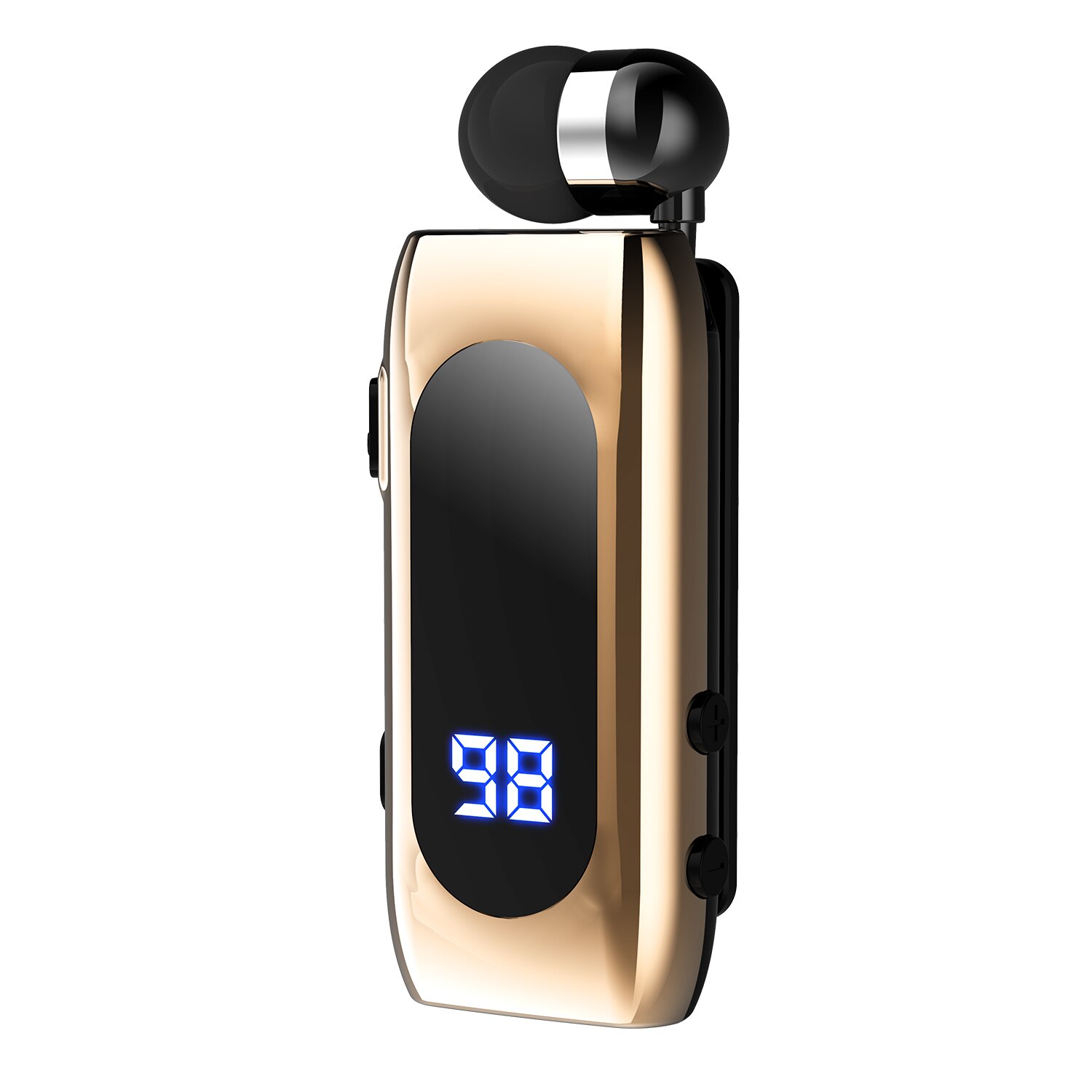 K55 Lavalier Business Bluetooth 5.2 Headphone Talk/Music Time 20 Hours,LED Digital Display,Noice Cancelling Wireless Earphones: Blue