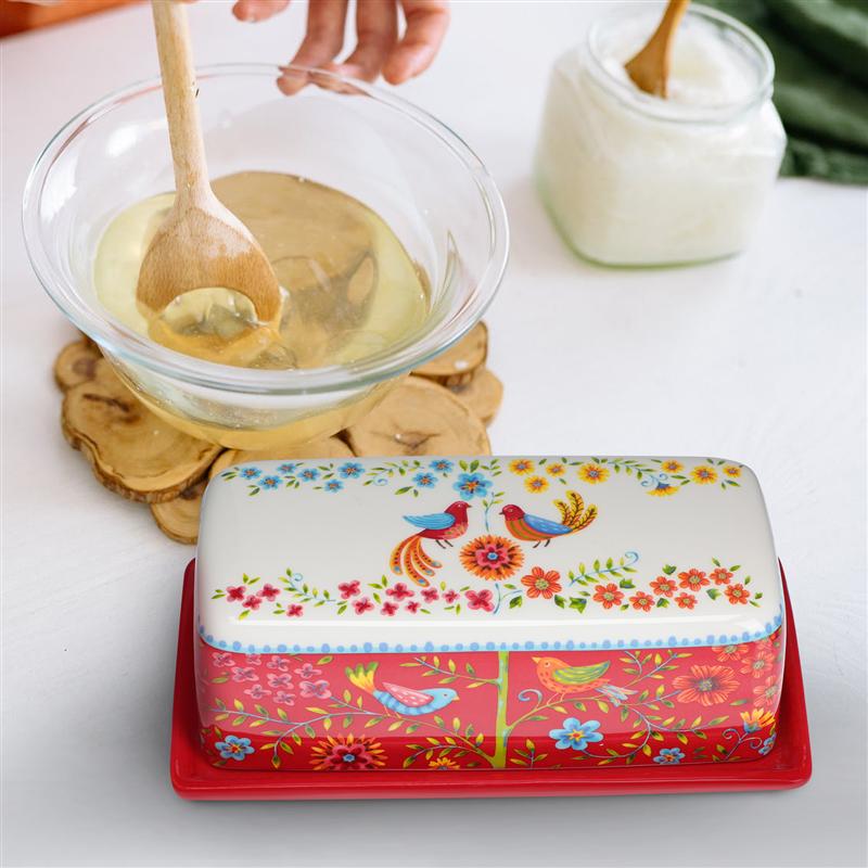 1pc American Style Butter Dish Delicate Ceramic Butter Box Butter Container