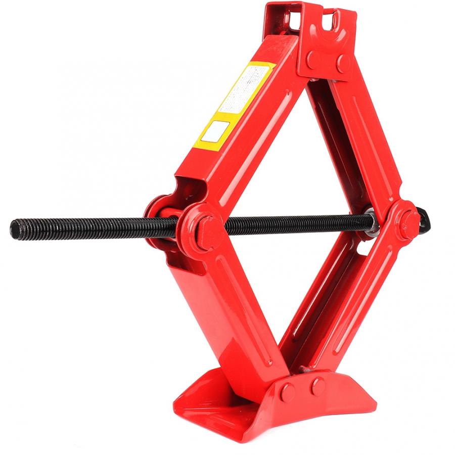 1T Car Automotive Scissor Jack Stainless Steel Chromed Emergency Crank Lift Stand Tool