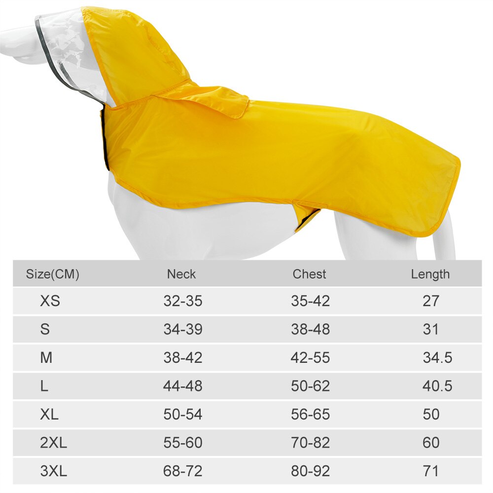Dog raincoat golden retriever raincoat waterproof nylon rain clothes hooded for small and big large dogs impermeable perro #FS