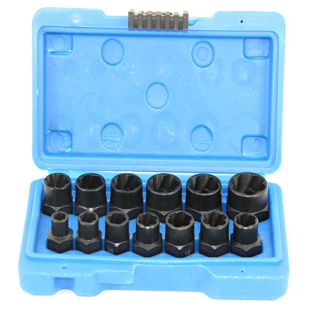 13Pcs 3/8in. Drive Twist Socket Set Wheel Lock Nut Remover High Bolt Nut Extractor Set 6-19mm