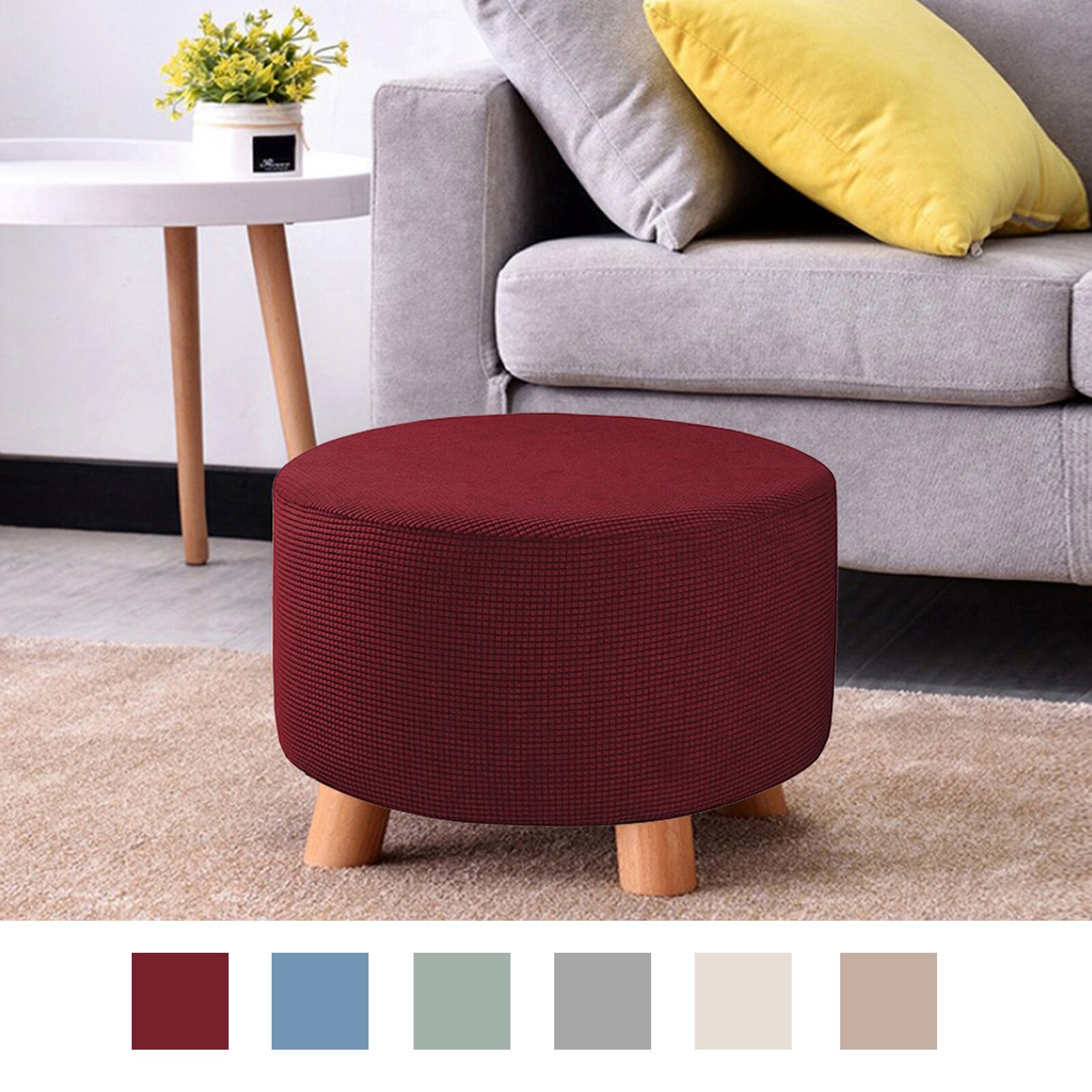 Ronde poef hoezen voetenbank hoes afneembare hoezen machinewasbaar