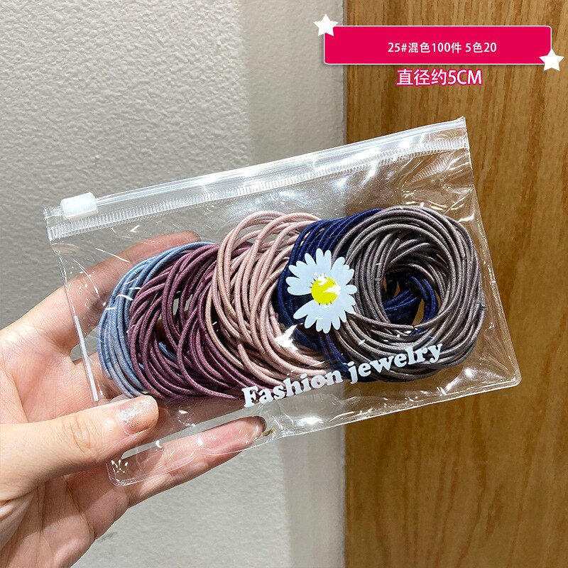 Bandes de cheveux pour bébés, 100 pièces, attaches colorées pour enfants, couvre-chef élastiques, accessoires pour filles: Chengren CAI 100 PCS