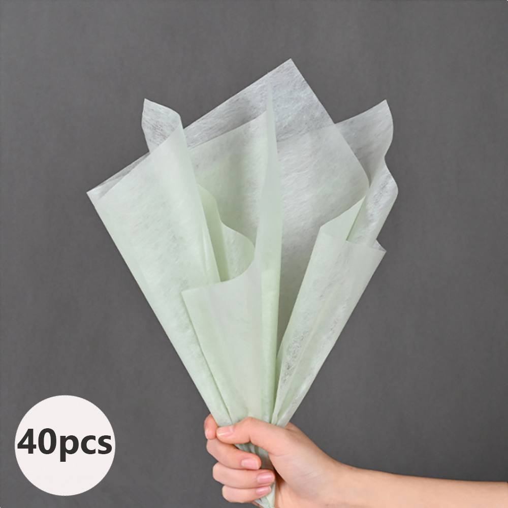 40 stks Melk Katoen Tissuepapier Bloemist Bloem Inpakpapier DIY Handgemaakte Boeket Ambachten Verpakking Bruiloft Feestartikelen: Creamy White