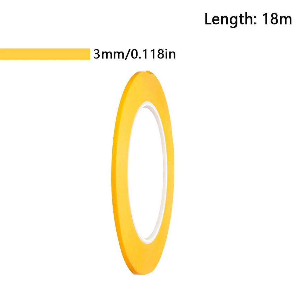 Cinta adhesiva amarilla de 18M/20M/50M, pegatina adhesiva para coche, papel de pintura DlY, decoración de pintor, artesanía, accesorios artesanales de uso General: Marrón